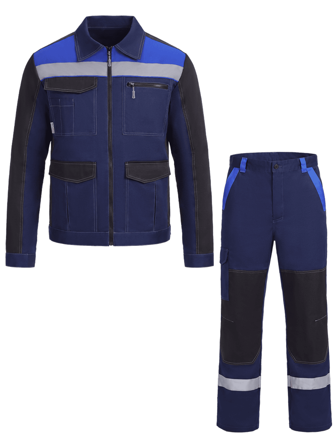 Костюм ProfLineBase-1 (тк.Твил,210) брюки, т.синий/черный/васильковый