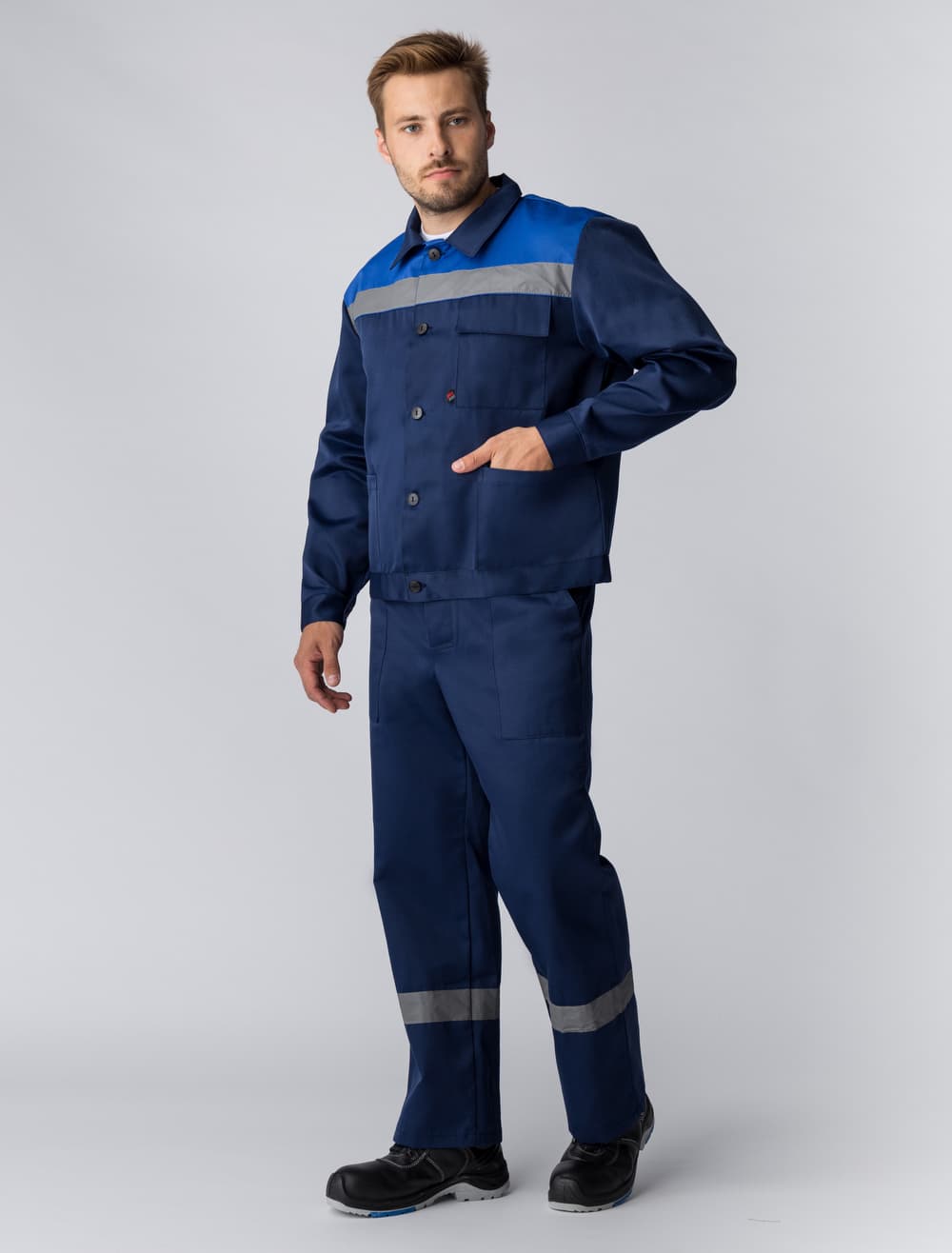 Костюм Квайл-2 СОП (тк.Смесовая,210) п/к, т.синий/васильковый
