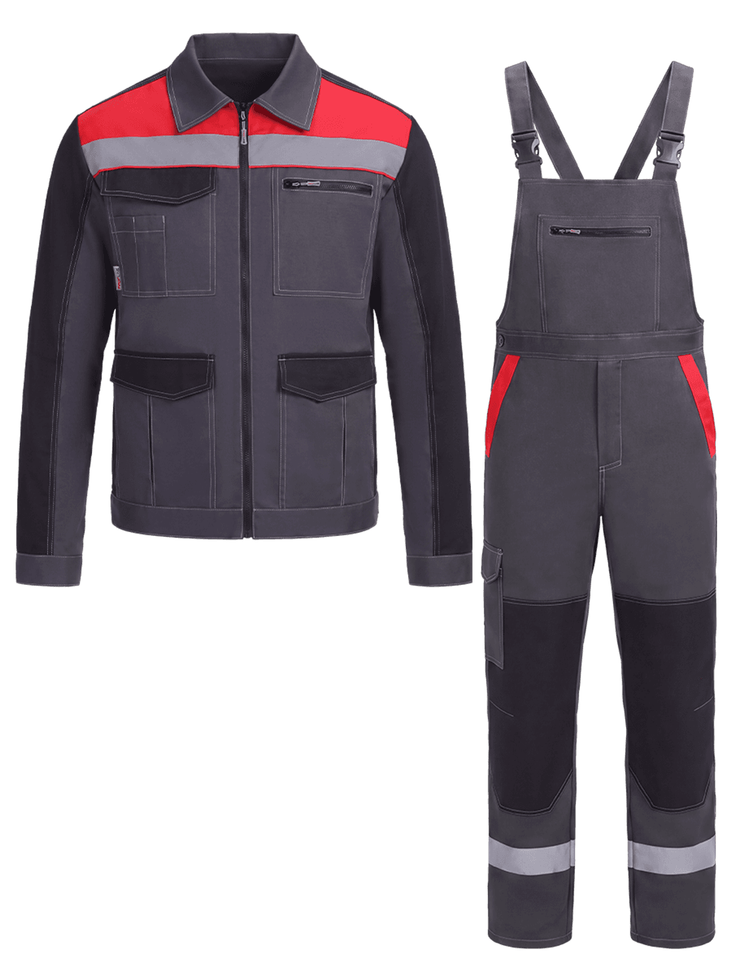 Костюм ProfLineBase-2 (тк.Твил,210) п/к, т.серый/черный/красный