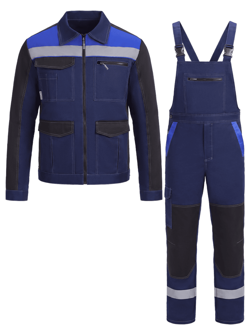 Костюм ProfLineBase-2 (тк.Твил,210) п/к, т.синий/черный/васильковый