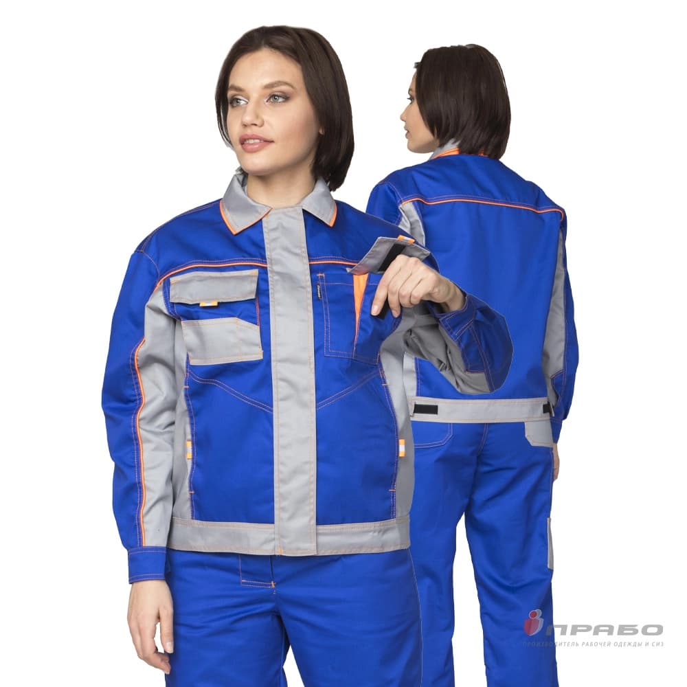 Костюм женский "Бренд 1", василёк/серый