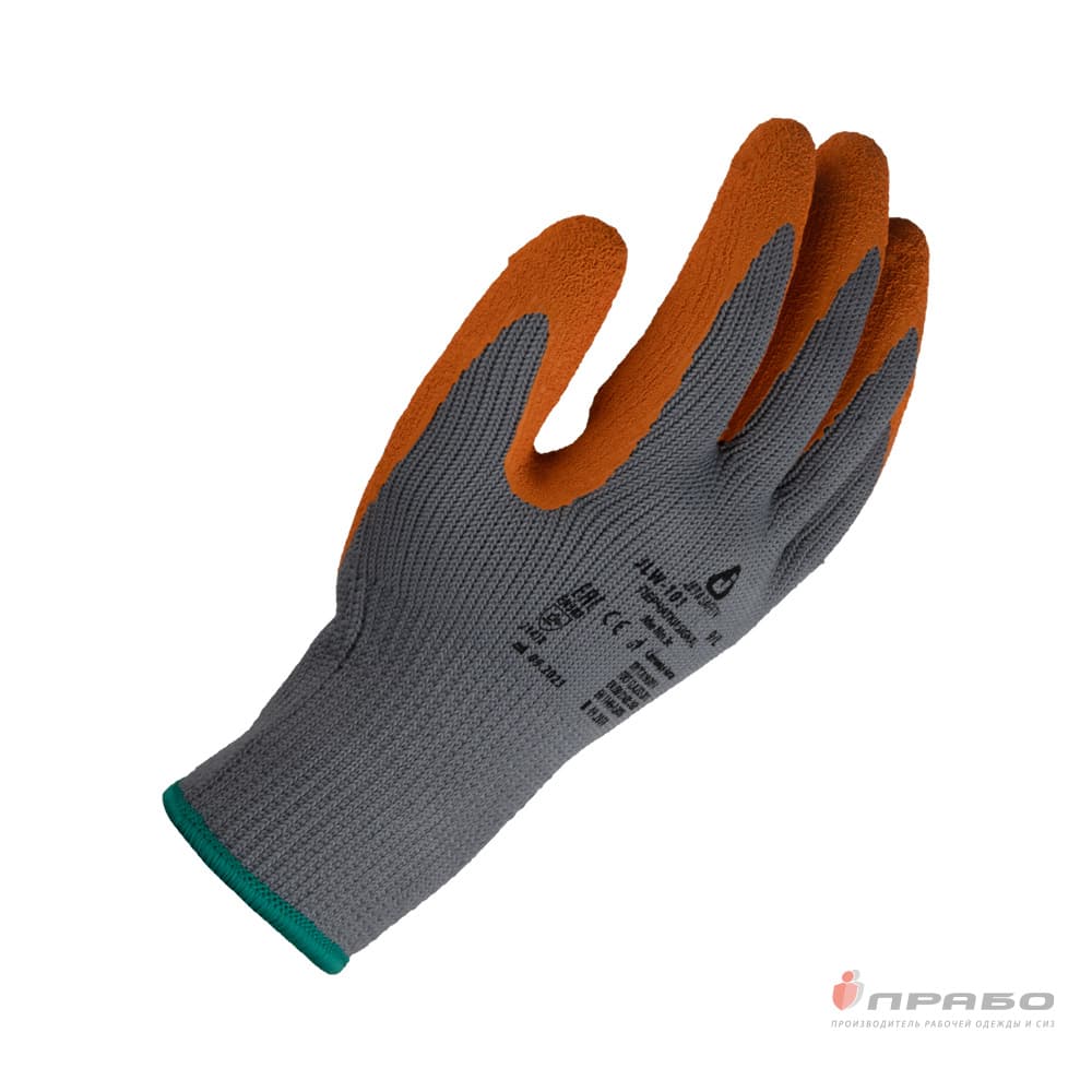 Перчатки полиэфирные утепленные с 1/2 рельефным латексным покрытием Jeta Safety JLW-101,
