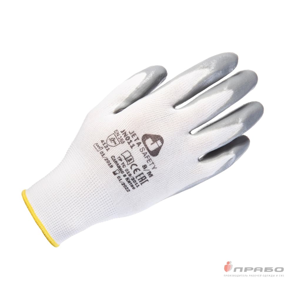 Перчатки из полиэстера с 1/2 нитриловым покрытием Jeta Safety JN011,