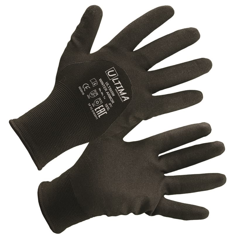 Перчатки WINTER ARMOR с нитриловым покрытием утепленные ULT505W (кор144пары/уп12 пар)