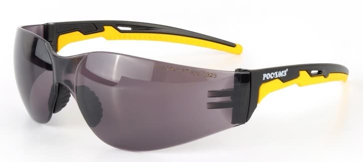 Очки открытые РОСОМЗ О15 HAMMER ACTIVE StrongGlass (5-3,1PC) с мягким носоупором, дымчатые (11527)