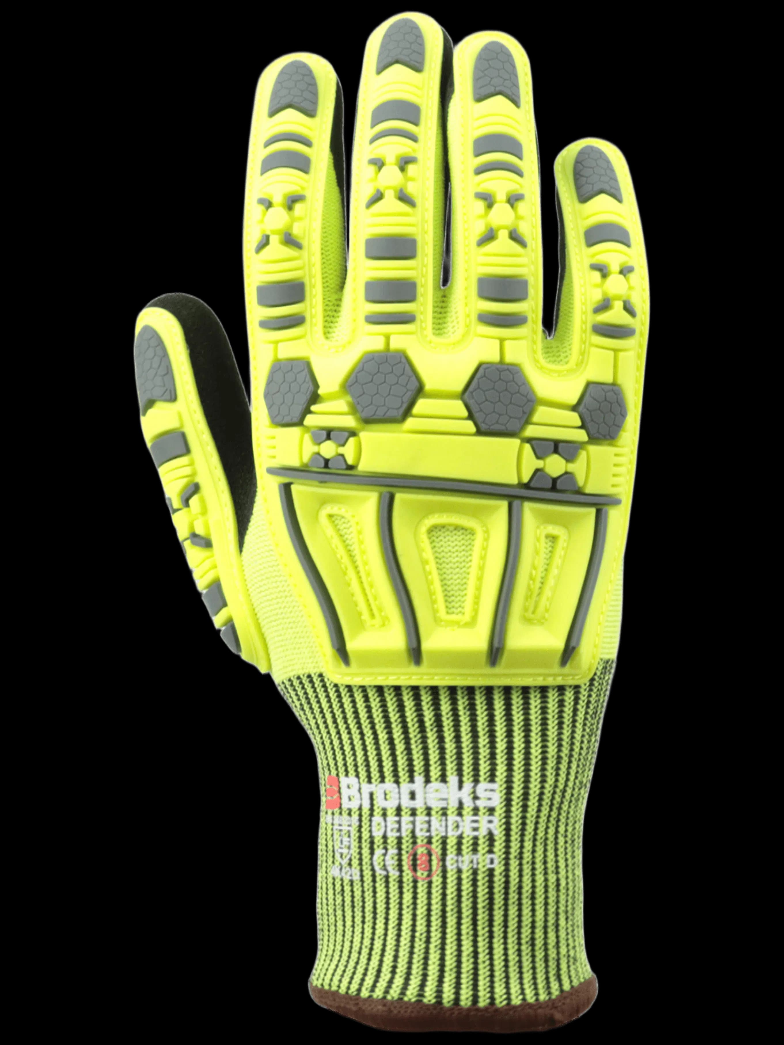 Перчатки рабочие Brodeks GC-22i, серый/черный/желтый (8)
