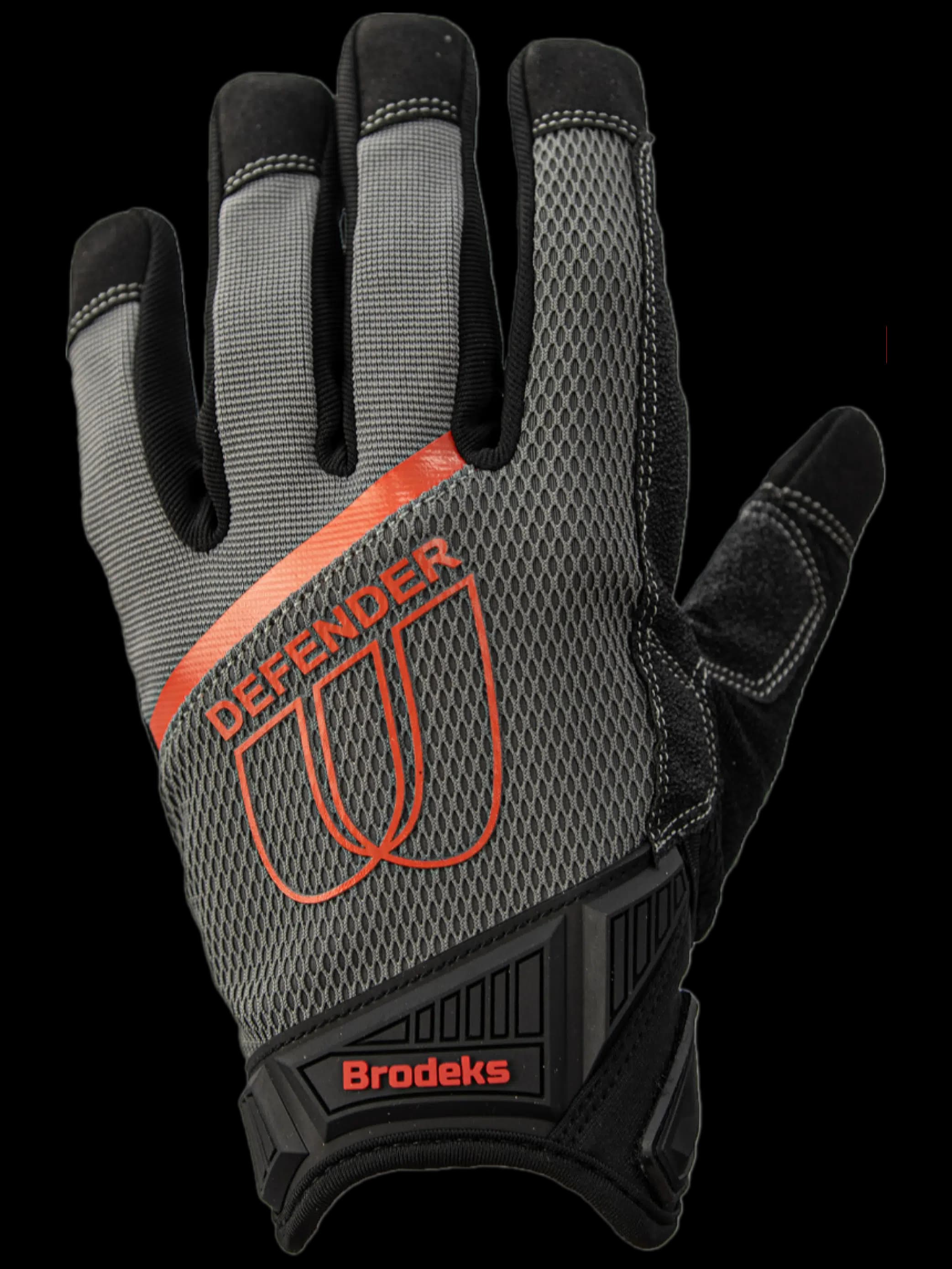 Перчатки рабочие Brodeks G-62, серый/черный/красный (8)